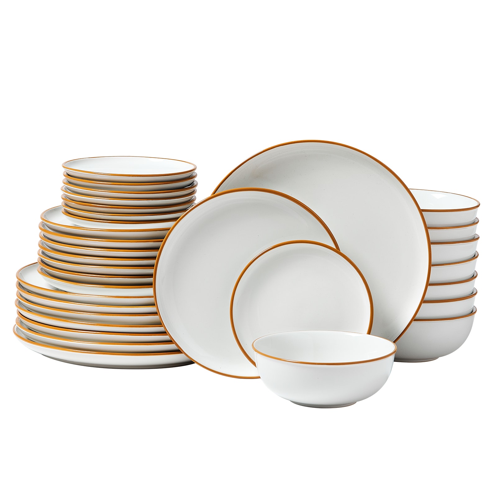 Ceramic Dinnerware Set For 8 People, White Tableware Collection_voghion.com